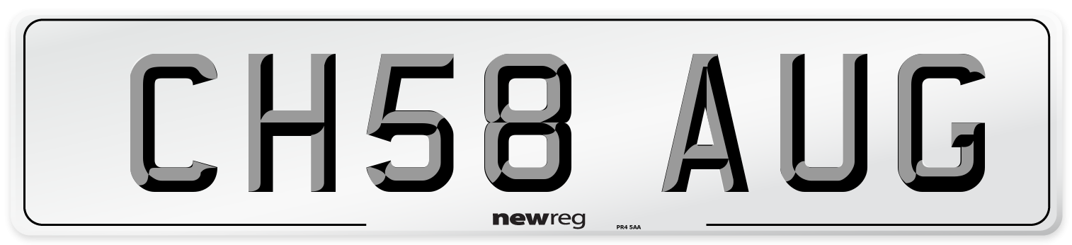 CH58 AUG Number Plate from New Reg